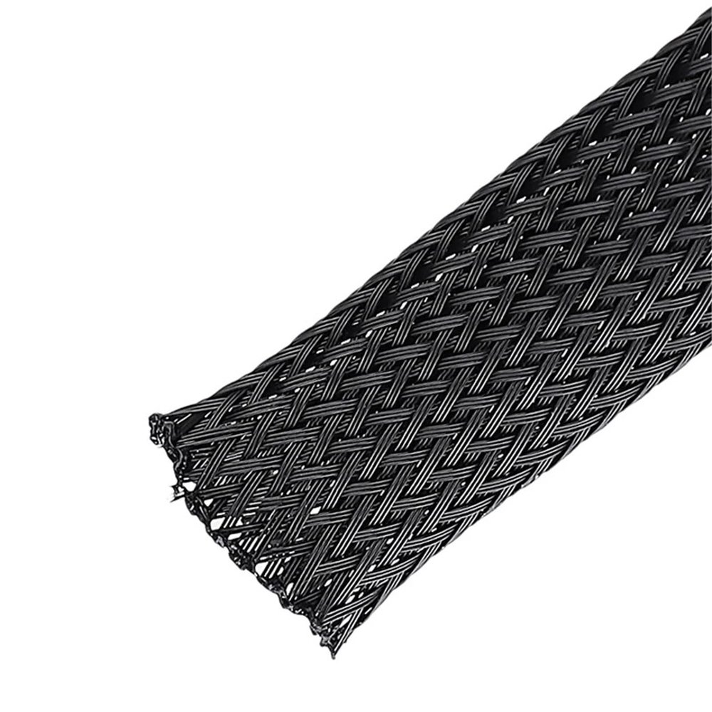 88JUNYh Braided Cable Sleeve Black Nylon Mesh Tube PET Wire Sleeving Spiral Wrapping Expandable Insulated Braid Tight 3mm to 100mm Cable Sleeve(14mm,50M)