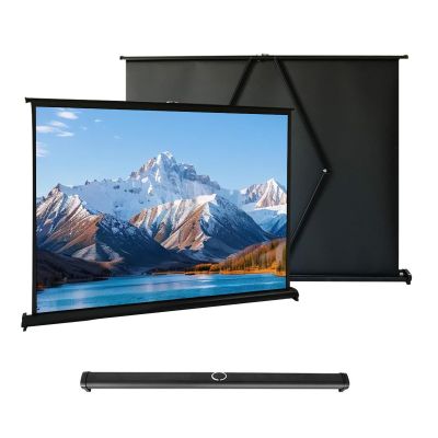 Tabletop Projector Screen Manual Pull Up, Retractable Pull Up Projector Screen, Portable Projector Screen - Mobile Projection Screen Stand, for Home Theater Backyard Party Movie Nights(50 inch,4:3)