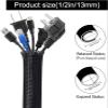 88JUNYh Braided Cable Sleeve Cord Protector Wire Loom Tubing Cable Sleeve Split Sleeving for USB Cable Power Cord Audio Video Cable TV Computer Home Auto(13MM_10M) view 2
