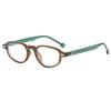 Long Keeper Retro Oval Glasses for Women Blue Light Blocking Glasses Small Rectangle Y2K Anti Blue Light Computer Eyeglasses (Clear Brown Clear) view 1