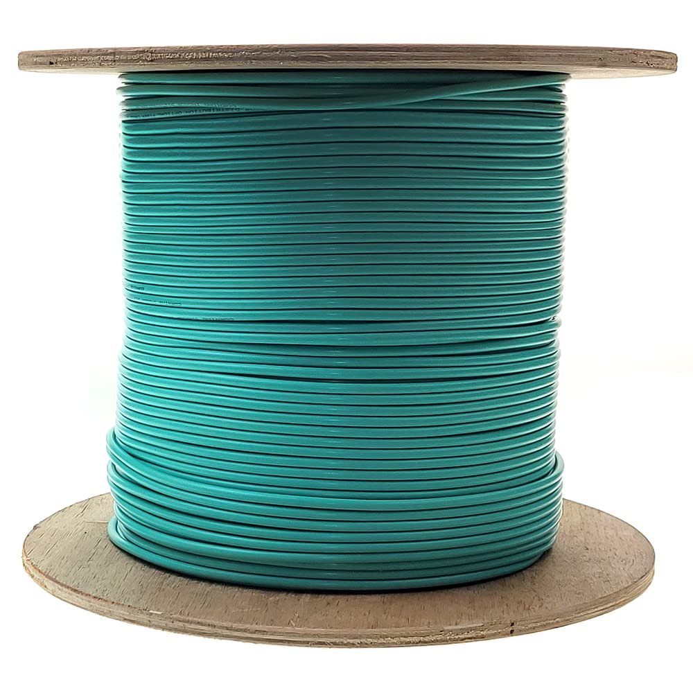 6 Fiber Indoor Distribution Fiber Optic Cable, Multimode 50/125 OM3, 10 Gbit, Aqua, Riser Rated, Spool, 1000 Feet