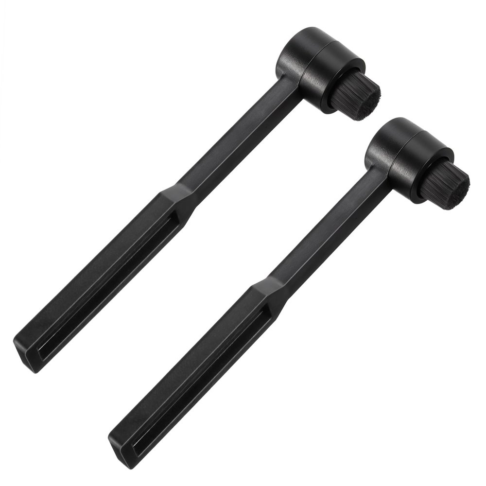 2 Pieces Turntable Stylus Cleaning Brush, Vinyl Record Cleaning Brush Needles Carbon Fiber Vinyl Record Cleaner Anti-Static Stylus Cleaner Brushes for Records Needles Cleanings Dirt and Dust, Black
