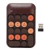CHEOTIME 2.4GHz Wireless Numeric Keypad, 18 Keys Retro Color Round Keycaps Mini Number Keyboard with USB Receiver for Laptop (Coffee Color) view 1