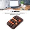 CHEOTIME 2.4GHz Wireless Numeric Keypad, 18 Keys Retro Color Round Keycaps Mini Number Keyboard with USB Receiver for Laptop (Coffee Color) view 2