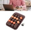 CHEOTIME 2.4GHz Wireless Numeric Keypad, 18 Keys Retro Color Round Keycaps Mini Number Keyboard with USB Receiver for Laptop (Coffee Color) view 4