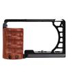 Aluminum Alloy Camera Cage with Wooden Handle Protective Frame with Cold Shoe Interface for A6400 A6300 A6100 A6000 view 1