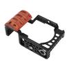 Aluminum Alloy Camera Cage with Wooden Handle Protective Frame with Cold Shoe Interface for A6400 A6300 A6100 A6000 view 3