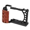 Aluminum Alloy Camera Cage with Wooden Handle Protective Frame with Cold Shoe Interface for A6400 A6300 A6100 A6000 view 4