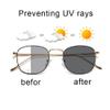 Rongchy Retro Fashion Blue Light Blocking Glasses - Metal Frame,Photochromic glasses, Large Clear Lenses (Black) view 3