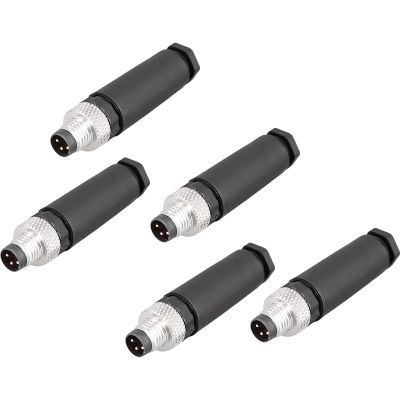 5/20 Pcs M8 Waterproof Connectors 3P 4P 5P Male & Female, Perfect for Sensor Cables, Industrial Grade Aviation Plug Socket (3 Pin Male 5Pcs)