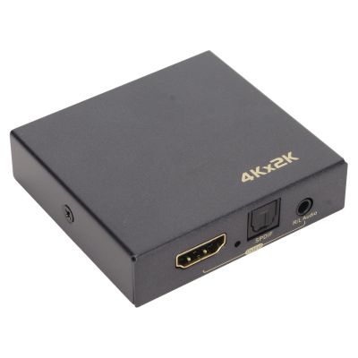 HDMI Audio Extractor, 4K 30Hz HDMI to Optical Fiber 5.1 and 3.5mm Output, Audio Converter Adapter Splitter with Power Cord, Version 1.4, for Amplifiers Speaker TV (US Plug)