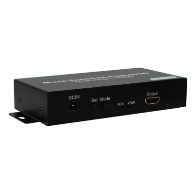 PLCPDM Easy-to-Use YPbPr/VGA Scart to HDTV Port Converter with Double Input Option Portable Conversion Adapter Black