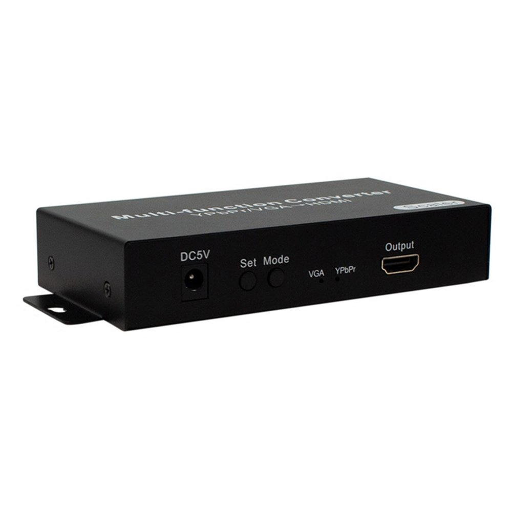 PLCPDM Easy-to-Use YPbPr/VGA Scart to HDTV Port Converter with Double Input Option Portable Conversion Adapter Black