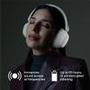 Clemm Ambience Over-Ear Headphones with Microphone, Noise Cancelling and Transparency Mode, 65H Playtime, Memory Foam, Ivory view 2