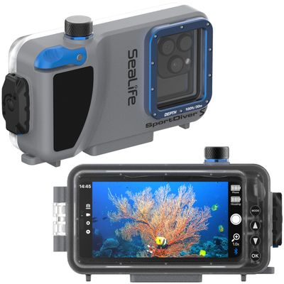 SeaLife SportDiver S Compact Smartphone Scuba Housing  Dive to 100', Waterproof Photography, Easy Camera Controls, with Leak Alarms, Fits iPhones and Most Smartphones
