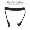 Flash Sync Cable, 2.5mm Male to Male Coiled Cord for Camera EM Series, DSLR Camera Flash Sync Cable,Sync Cable DSLR Camera,Remote Control Jack Size 2.5mm view 2