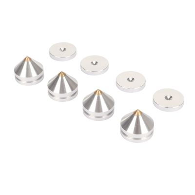 Aluminum Alloy Speaker Isolation Feet Pads, High Stiffness Amplifier Spike Isolation Feet Mat for CD DVD Players, Subwoofer, DAC, Three Band Equalizer, 4PCS Speaker Isolation