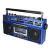 Supersonic SC-3201BT 4 Band Radio & Cassette Player Boombox, Bluetooth Speaker, AM/FM/SW Radio with MP3 Playback, USB & SD Card, 3 Band EQ and Earphone Jack. (Blue) view 1