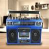 Supersonic SC-3201BT 4 Band Radio & Cassette Player Boombox, Bluetooth Speaker, AM/FM/SW Radio with MP3 Playback, USB & SD Card, 3 Band EQ and Earphone Jack. (Blue) view 2