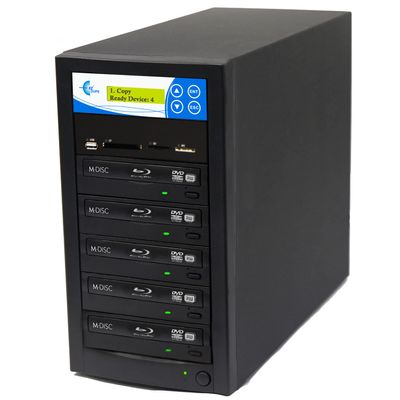 EZ DUPE 1 to 4 Media Mirror Duplicator - Flash (SD/CF/MS/MMC/USB) & Disc (Blu-Ray/DVD/CD) to BD DVD CD Disc Copy Copier Multimedia Backup (M904-SSPBD)