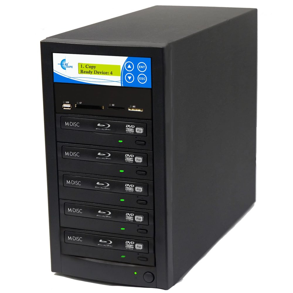 EZ DUPE 1 to 4 Media Mirror Duplicator - Flash (SD/CF/MS/MMC/USB) & Disc (Blu-Ray/DVD/CD) to BD DVD CD Disc Copy Copier Multimedia Backup (M904-SSPBD)