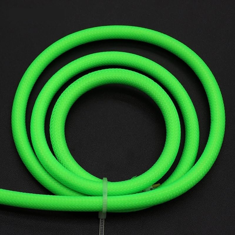 4mm PET Expandable Cable Sleeve, Tight Braided High Density Hardness Line Protect Sleeving Wire Wrap Gland Sheath(UV Green,30M)