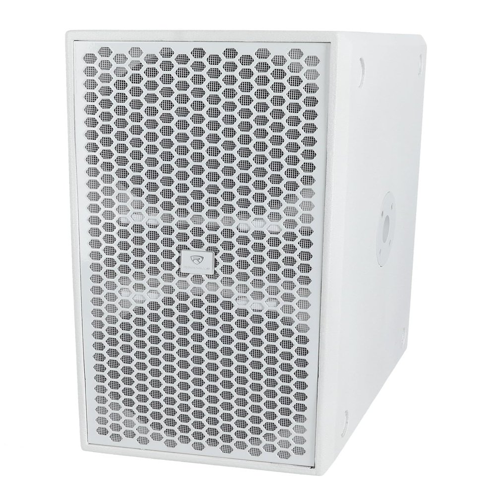 Rockville TITAN SLIM D8 White Powered Subwoofer, Dual 8" Woofers, 400W RMS/1600W Peak, 122dB SPL, Stackable, Vertical/Horizontal Mount, Bass Boost, XLR/RCA Inputs, Compact Plywood, Ideal for DJ/Live