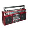 Supersonic SC-3201BT 4 Band Radio & Cassette Player Boombox, Bluetooth Speaker, AM/FM/SW Radio with MP3 Playback, USB & SD Card, 3 Band EQ and Earphone Jack. (Red) view 4