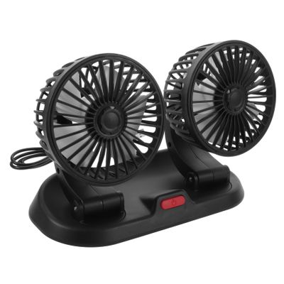 SWOOMEY Car Double- Fan Portable Cooling Fan for Vehicle Air Circulation Usb Powered for Office Strong Wind for Hot Days Easy to Install