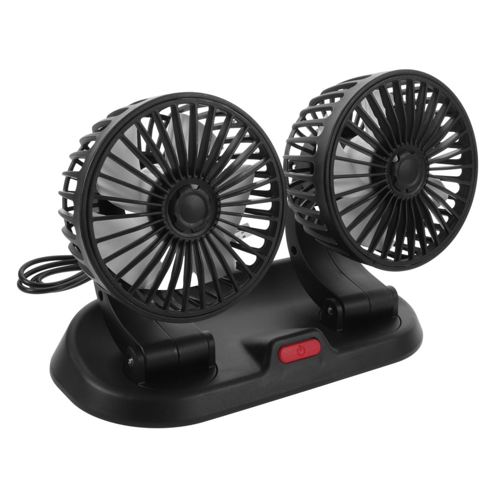 SWOOMEY Car Double- Fan Portable Cooling Fan for Vehicle Air Circulation Usb Powered for Office Strong Wind for Hot Days Easy to Install
