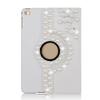 STENES Bling Case Compatible with iPad mini 7 (A17 Pro) 2024 8.3 inch - Stylish - 3D Handmade Crystal Flowers Floral 360 Degree Rotating Stand & Sleep/Wake Cover Luxury Girl Women Case- White view 2