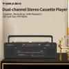Cassette Tape Player with Stereo Sound, Dual Tape Decks, 3-Band Radio, USB/TF Card Playback, and Tape-to-USB/TF Card Recording Function view 2
