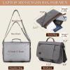 17.3 Inch Messenger Bag for Men: 2PCS Laptop Work PU Leather Canvas Briefcase Carry On Large Computer for Office College Travel (Grey) view 2