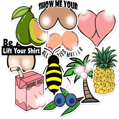 10 Pcs Boobie Stickers Pack, Funny Boobies Sticker, Titty Laptop Sticker, I Love Boobies Stickers Decals, Sexy Woman Decal Vinyl for Water Bottle, Car, Laptop, Phone, Skateboard