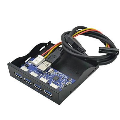 for USB HUB 19+1 20Pin 4 Port USB 3.0 Front Panel Combo Bracket USB3.0 Hub Adapter for PC Desktop 3.5" FDD Floppy Disk Drive Bay