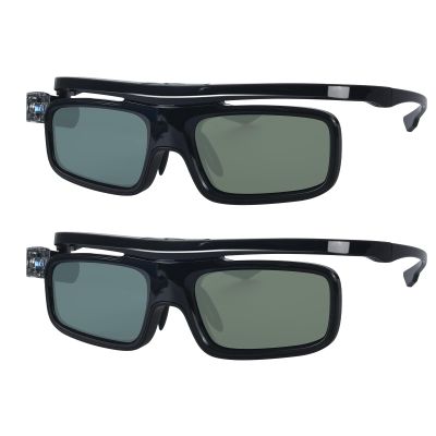 3D Glasses, Active Shutter Rechargeable Eyewear for 3D DLP-Link Projectors Cocar - Pack of 2