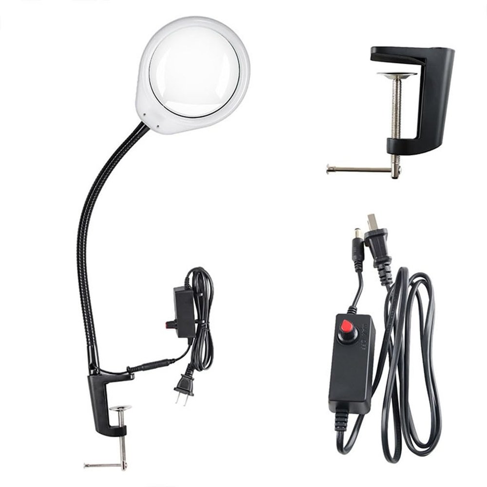 AFPSDLFJDLS Desktop Magnifying Glass with LED Light for Elderly Reading, Maintenance and Identification Magnifying Glass