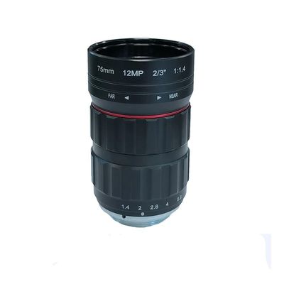 YGZGting HD 4K Lens 12MP C-Mount 75MM Aperture F1.4 Format 2/3" for Surveillance Security CCTV Cameras