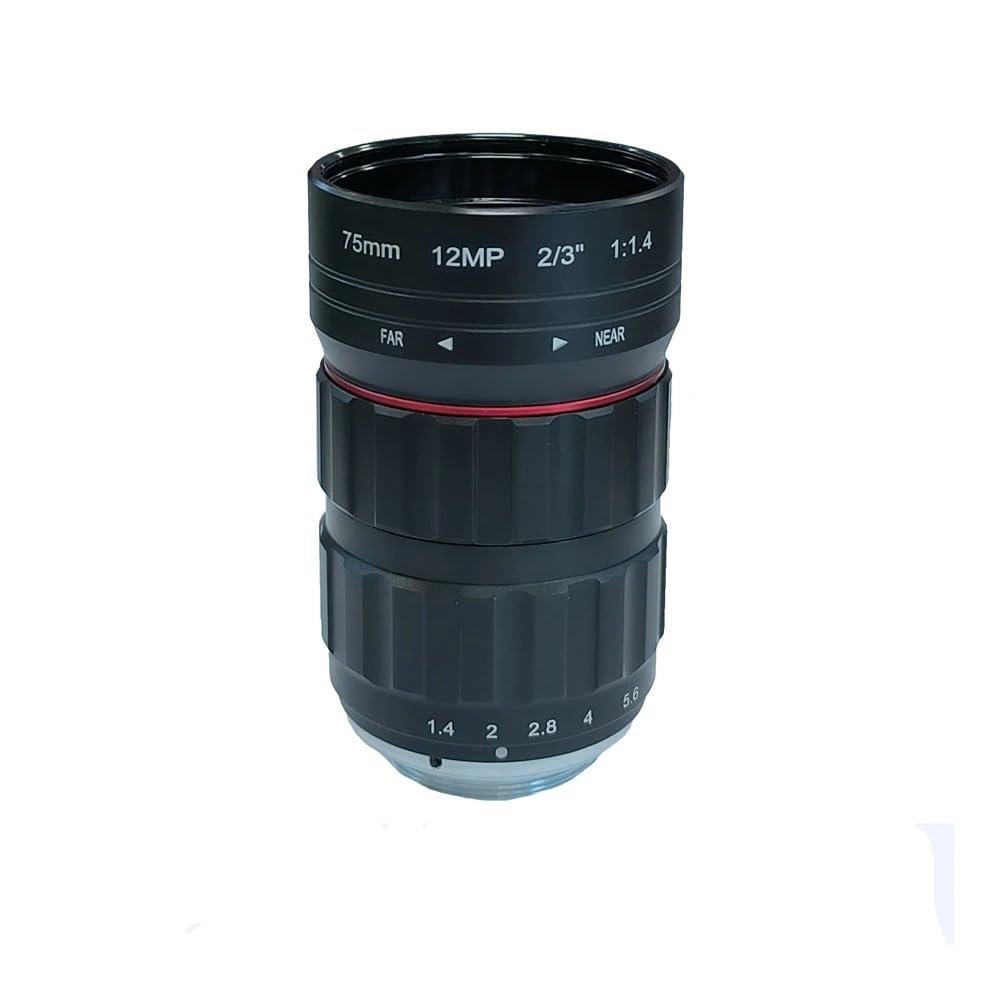 YGZGting HD 4K Lens 12MP C-Mount 75MM Aperture F1.4 Format 2/3" for Surveillance Security CCTV Cameras