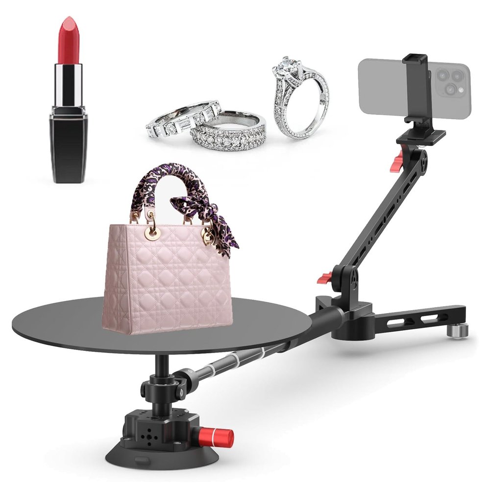 VNATWGOO 360 Degree Spinner Professional Photography Turntable, Rotating Camera Slider Equipment, Surround Photography Spin Platform, for Photography, Product Shooting