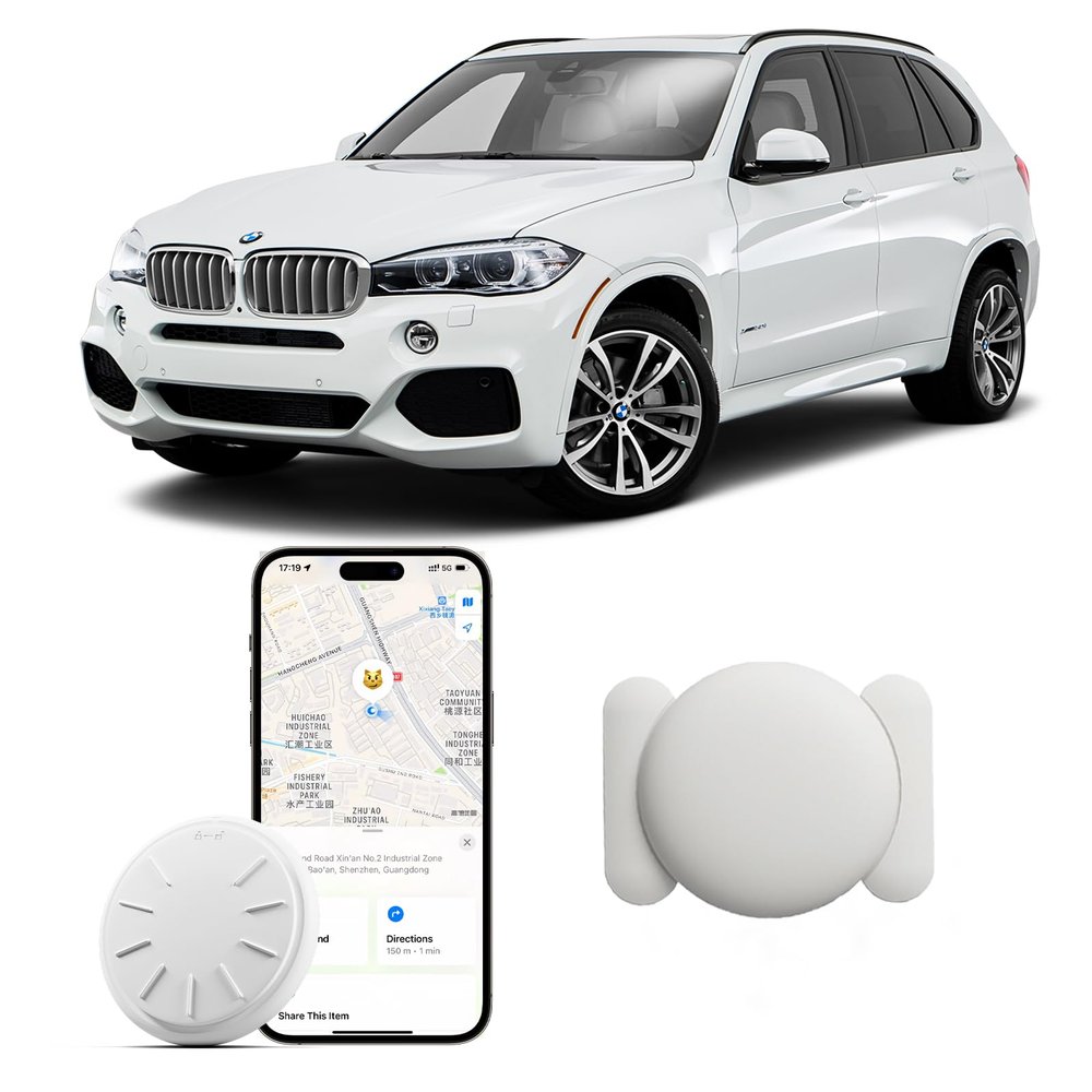 GPS Tracker for Vehicles, 1PCS Tracker Device for Vehicles, Work with Find My (iOS Only), Tracking Devices for Cars Hidden with Magnetic Case, No Monthly Fee (Magnetic (White, 1PCS))