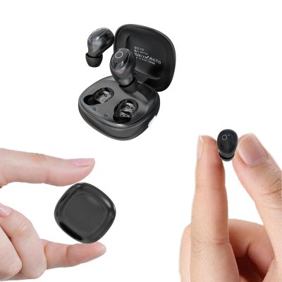 Xmenha Small Invisible Mini Earbuds Hidden Wireless Bluetooth for Small Ears Tiny Discreet Hidden Sleep Earbuds for Sleeping Side Sleepers Ear Buds Invisible for Sleeping Headphones Black