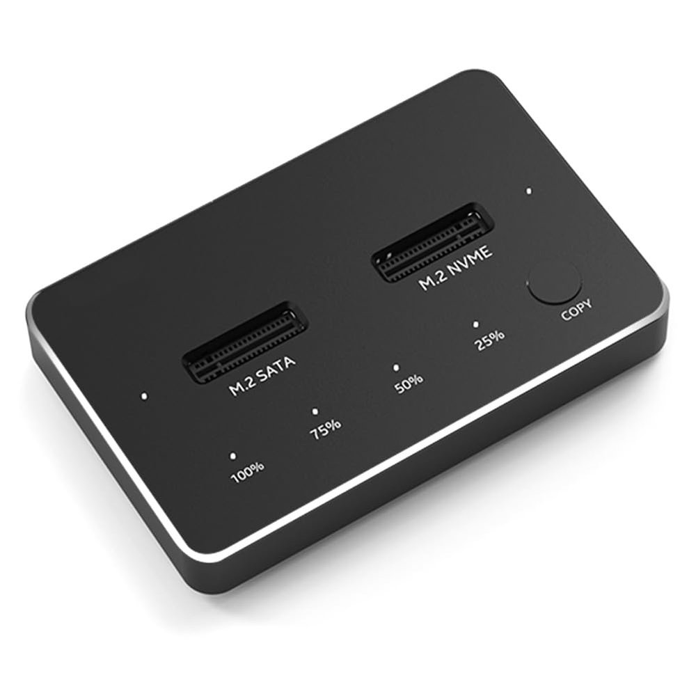 Tassteen M.2 /NVMe Dual-Bay Hard Drive Docking Station Clone Offline Clone M.2 SSD Duplicator Data Transmission Usb3.1 US Plug