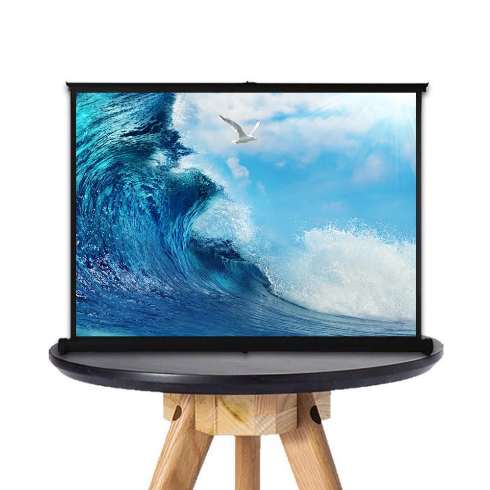 4:3 16:9 4K Portable Screen for Projector, Tabletop Projector Screen Manual Pull Up, Easy Roll Up, Roll Down Movie Screen for Outdoor Indoor, for Home Theater Backyard Party Movie Nights(30 inch,4:3)