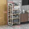 AV Media Stand,Adjustable Media Storage Shelves with Wheels,5-Layer Media Audio Tower Stand,for Living Recording Studio Theater view 2