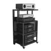 AV Media Stand, Audio Rack Stereo Cabinet, Adjustable Media Storage Shelves,CD Player Stand with Wheels,for Living Recording Studio Theater(B) view 1