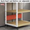 AV Media Stand, Audio Rack Stereo Cabinet, Adjustable Media Storage Shelves,CD Player Stand with Wheels,for Living Recording Studio Theater(B) view 4