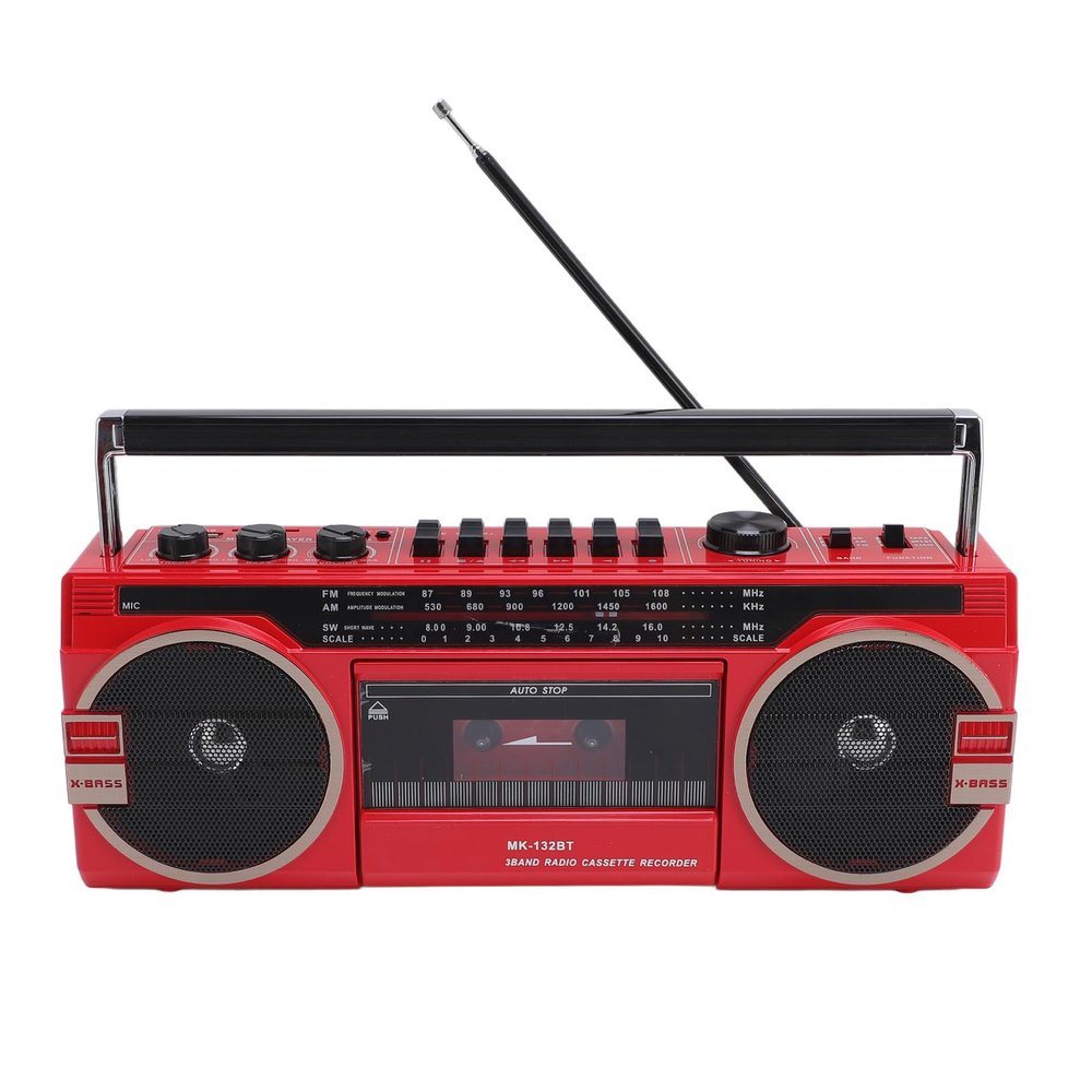 Portable Cassette Player AM FM Radio Stereo - Casette Tape Player Recorder, Retro Cassette Tape Player Recorder with Bluetooth Speaker,Tape Recorder Cassette Player (US Plug)