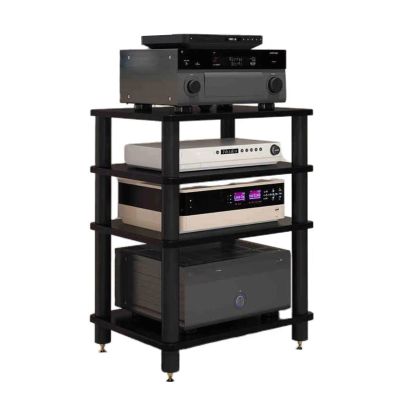 AV Media Stand,5-Layer Open Storage Audio RackCD Player Video Game Console Shelf, for Living Recording Studio Theater(B)
