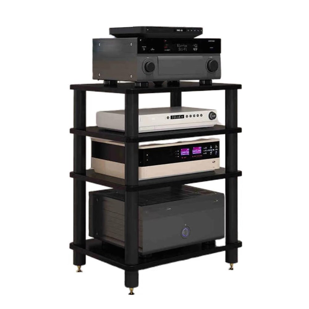 AV Media Stand,5-Layer Open Storage Audio RackCD Player Video Game Console Shelf, for Living Recording Studio Theater(B)